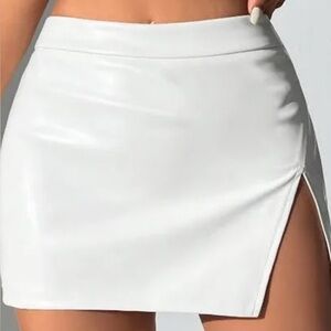White leather skirt